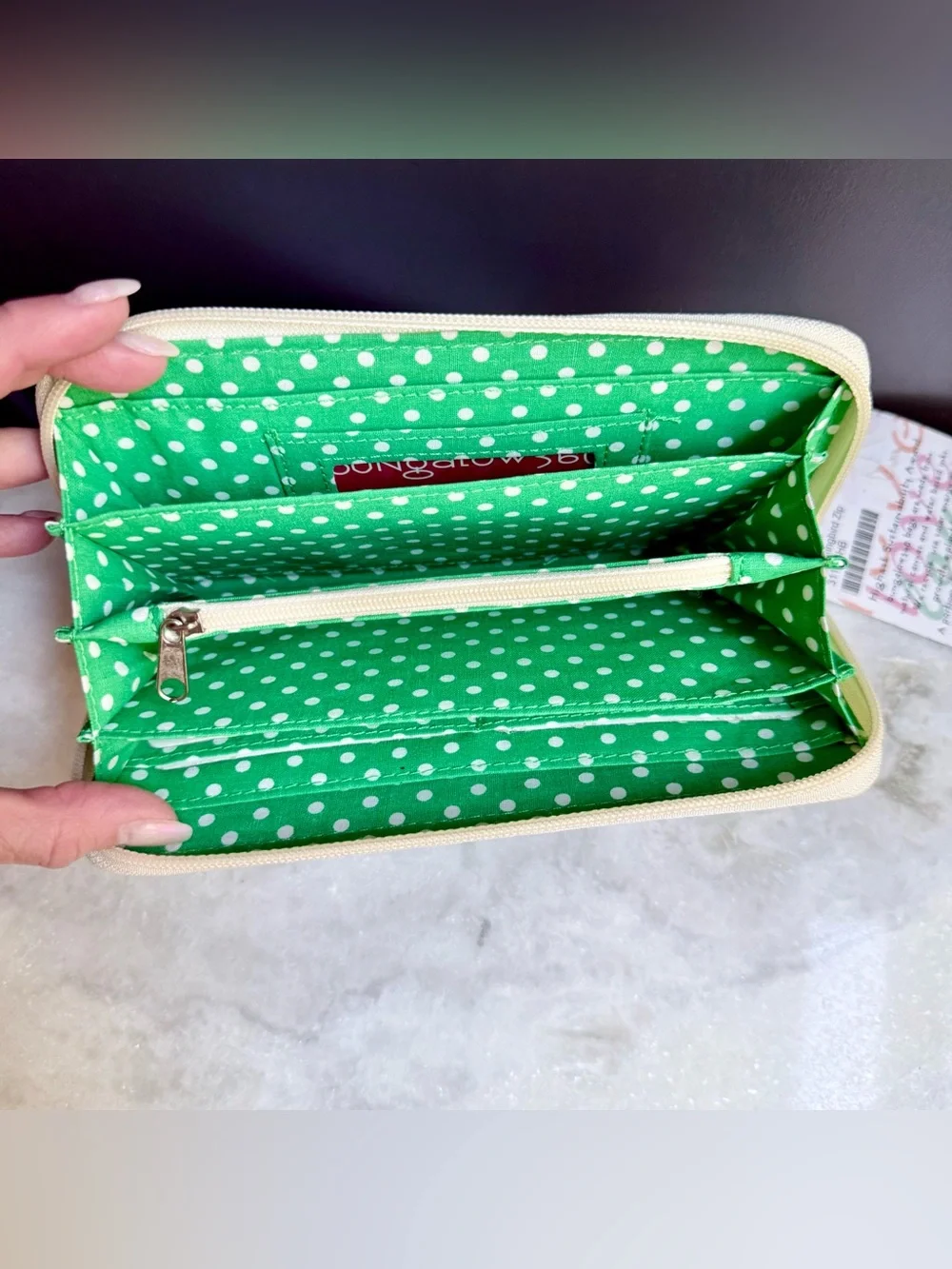 NWT Bungalow 360 Hummingbird Zip Around Canvas Wallet - Eco Friendly